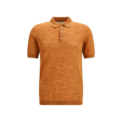 Polo en lin orange Brooksfield