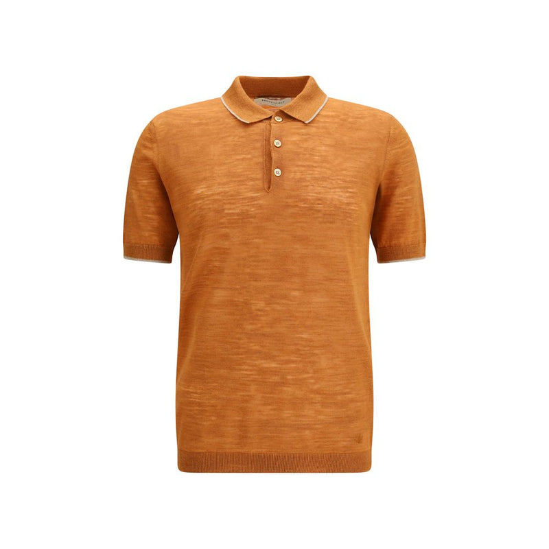 Brooksfield Oranje Linnen Polo