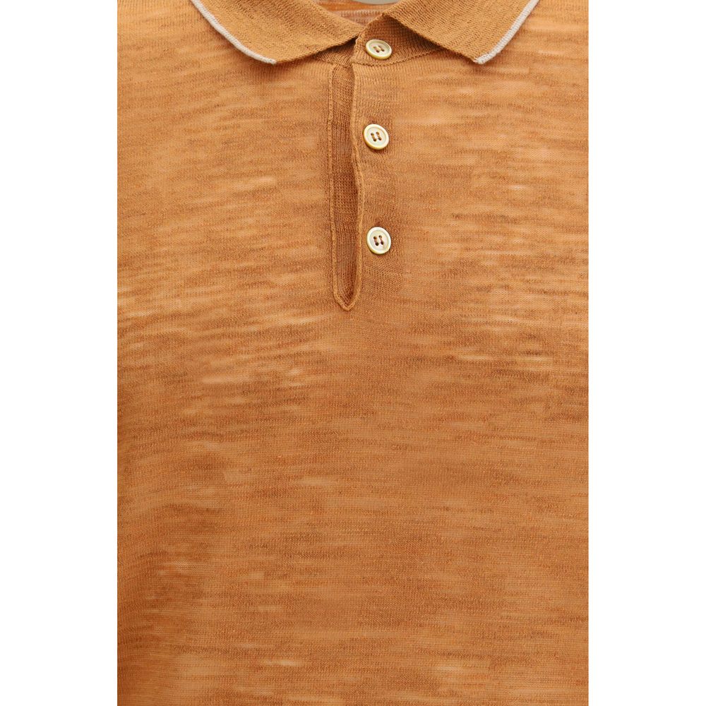 Brooksfield Oranje Linnen Polo