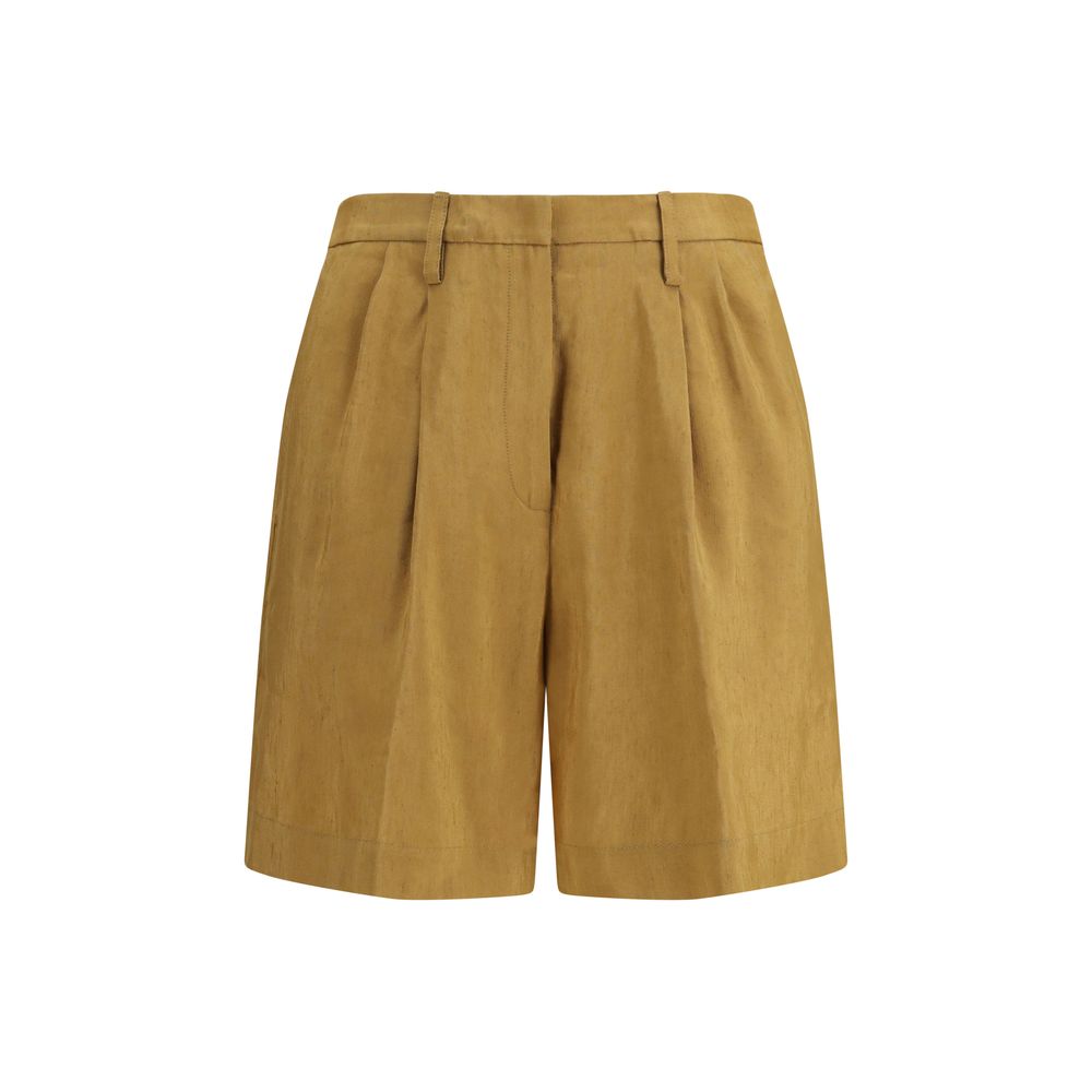 Forte_Forte Beige Linen Bermuda Shorts for Women