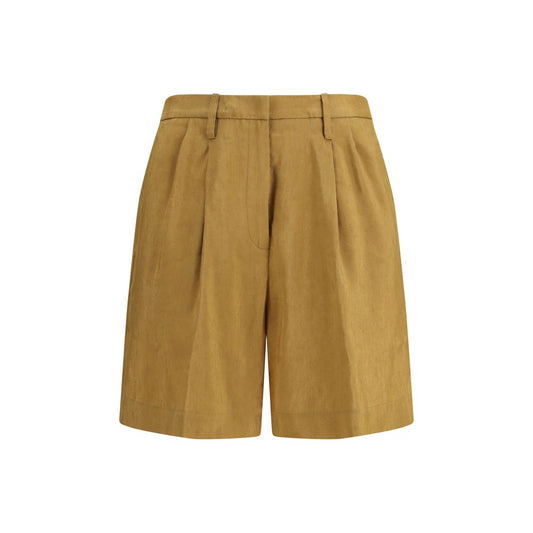 Forte_Forte Beige Linen Bermuda Shorts for Women