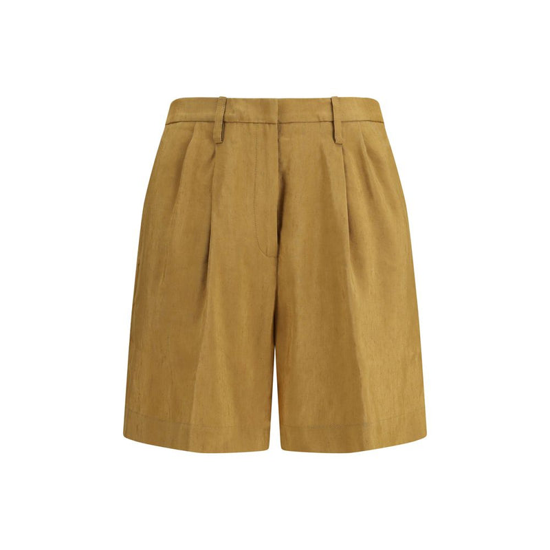 Forte_Forte Beige Linen Bermuda Shorts for Women
