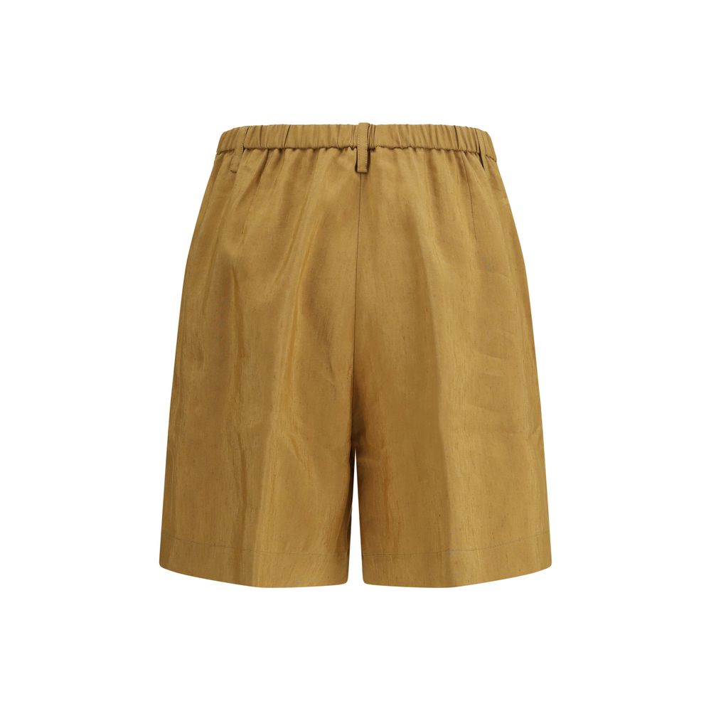 Forte_Forte Beige Linen Bermuda Shorts for Women