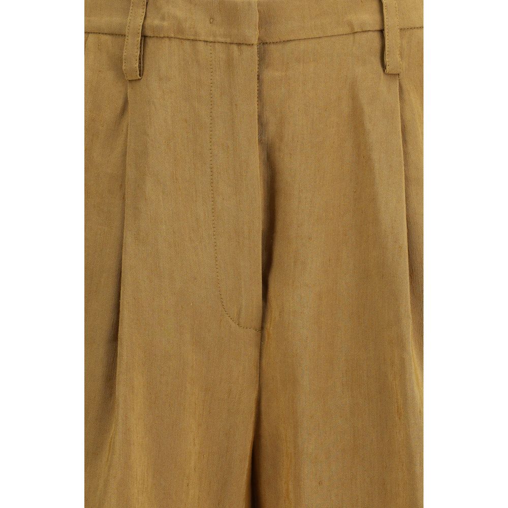 Forte_Forte Beige Linen Bermuda Shorts for Women