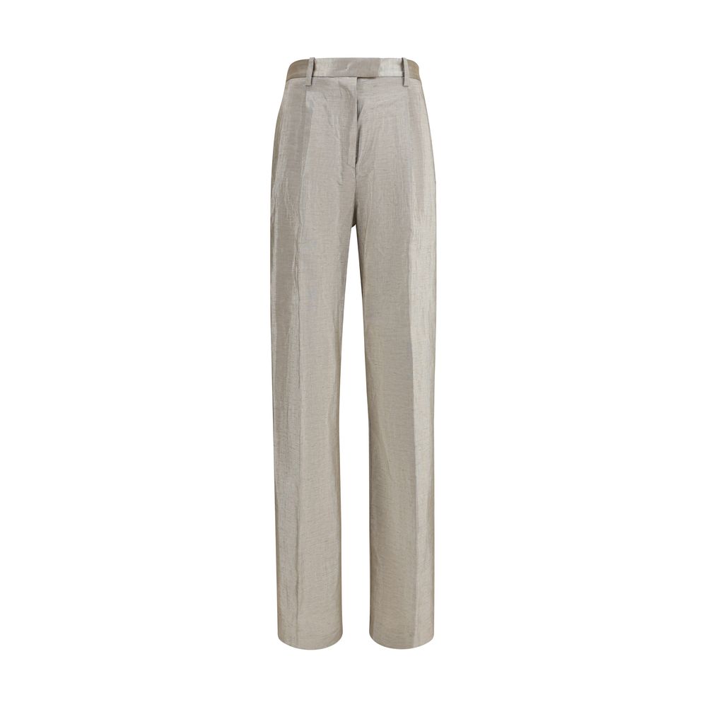 Forte_Forte Silver Lurex Tweed Casual Pants for Women