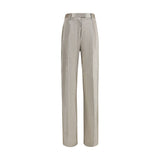 Forte_Forte Silver Lurex Tweed Casual Pants for Women