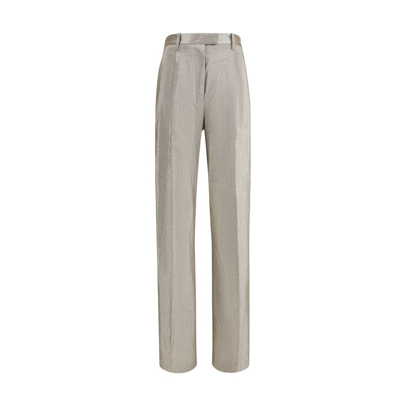 Forte_Forte Silver Lurex Tweed Casual Pants for Women
