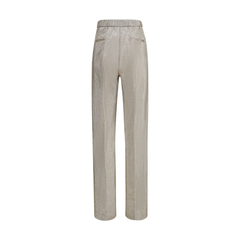 Forte_Forte Silver Lurex Tweed Casual Pants for Women