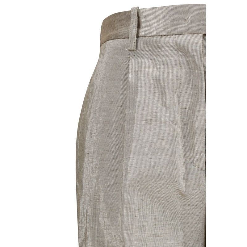 Forte_Forte Silver Lurex Tweed Casual Pants for Women