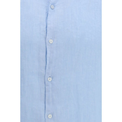 Brooksfield Blauw Linnen Overhemd