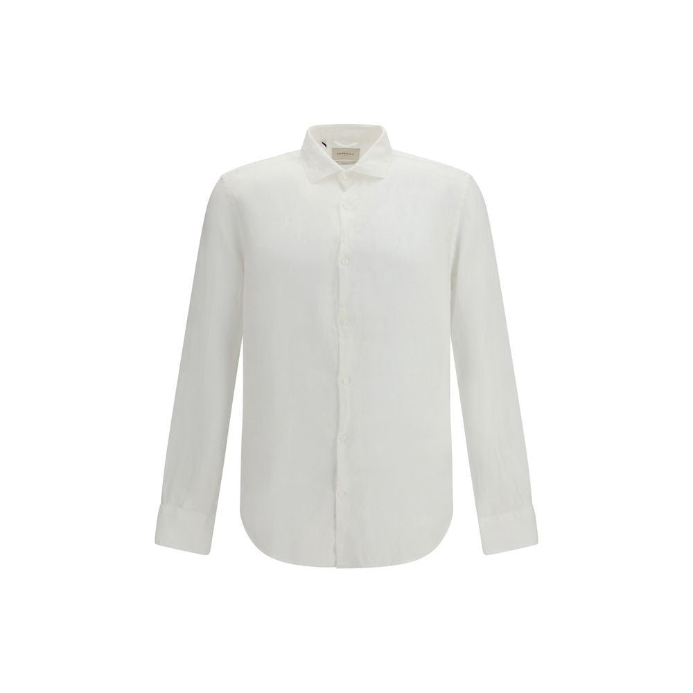 Brooksfield White Linen Dress Shirt for Men