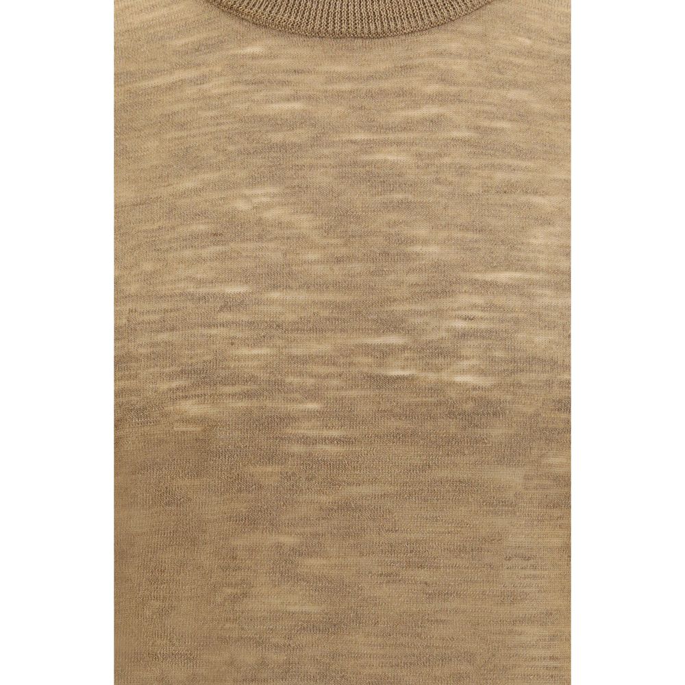 Brooksfield Beige Linen Shortsleeve Shirt for Men