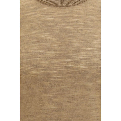 Brooksfield Beige Linnen Overhemd Korte Mouw