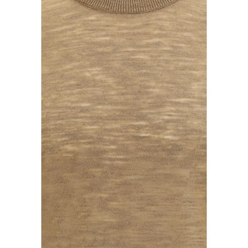 Brooksfield Beige Linnen Overhemd Korte Mouw