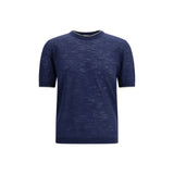 Brooksfield Blue Linen Shortsleeve Shirt for Men