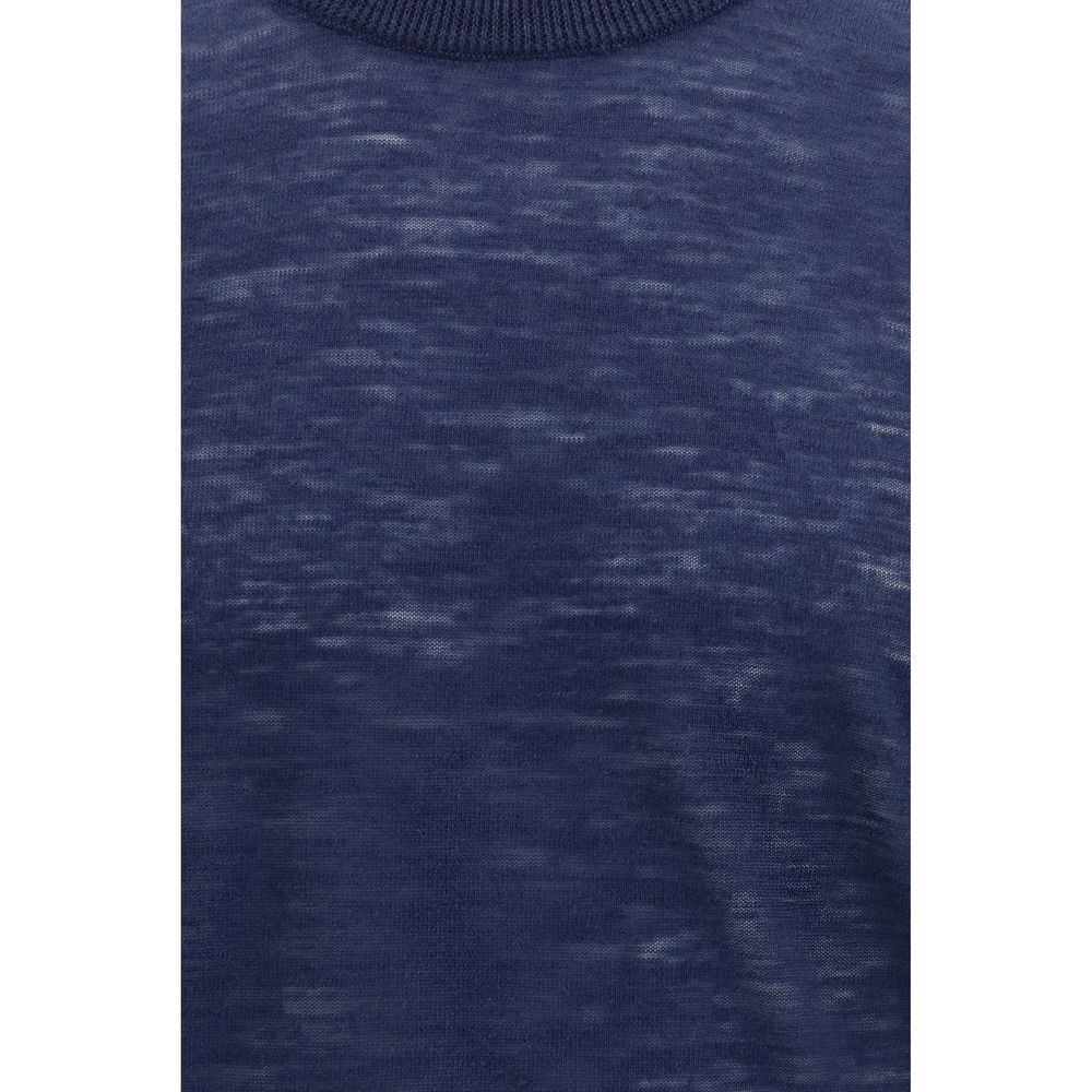 Brooksfield Blue Linen Shortsleeve Shirt for Men