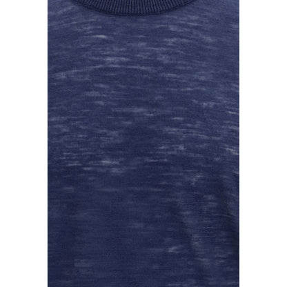Brooksfield Blauw Linnen Overhemd Korte Mouwen