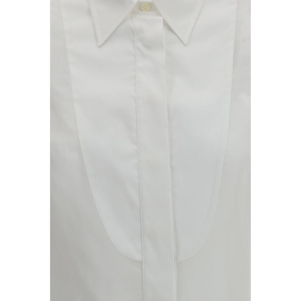 Brunello Cucinelli White Cotton Blouse with Lantern Sleeves