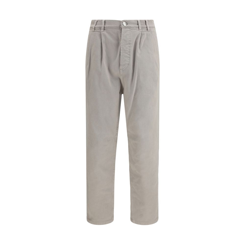 Brunello Cucinelli Brown Cotton Casual Pants for Men