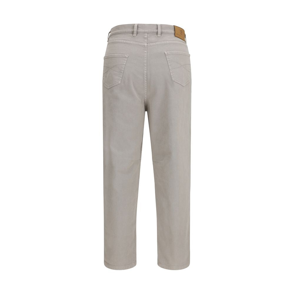 Brunello Cucinelli Brown Cotton Casual Pants for Men