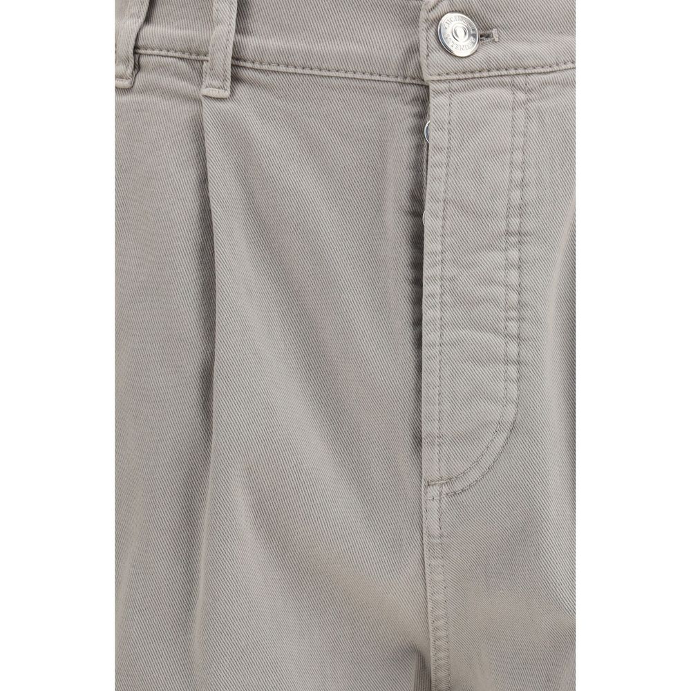 Brunello Cucinelli Brown Cotton Casual Pants for Men