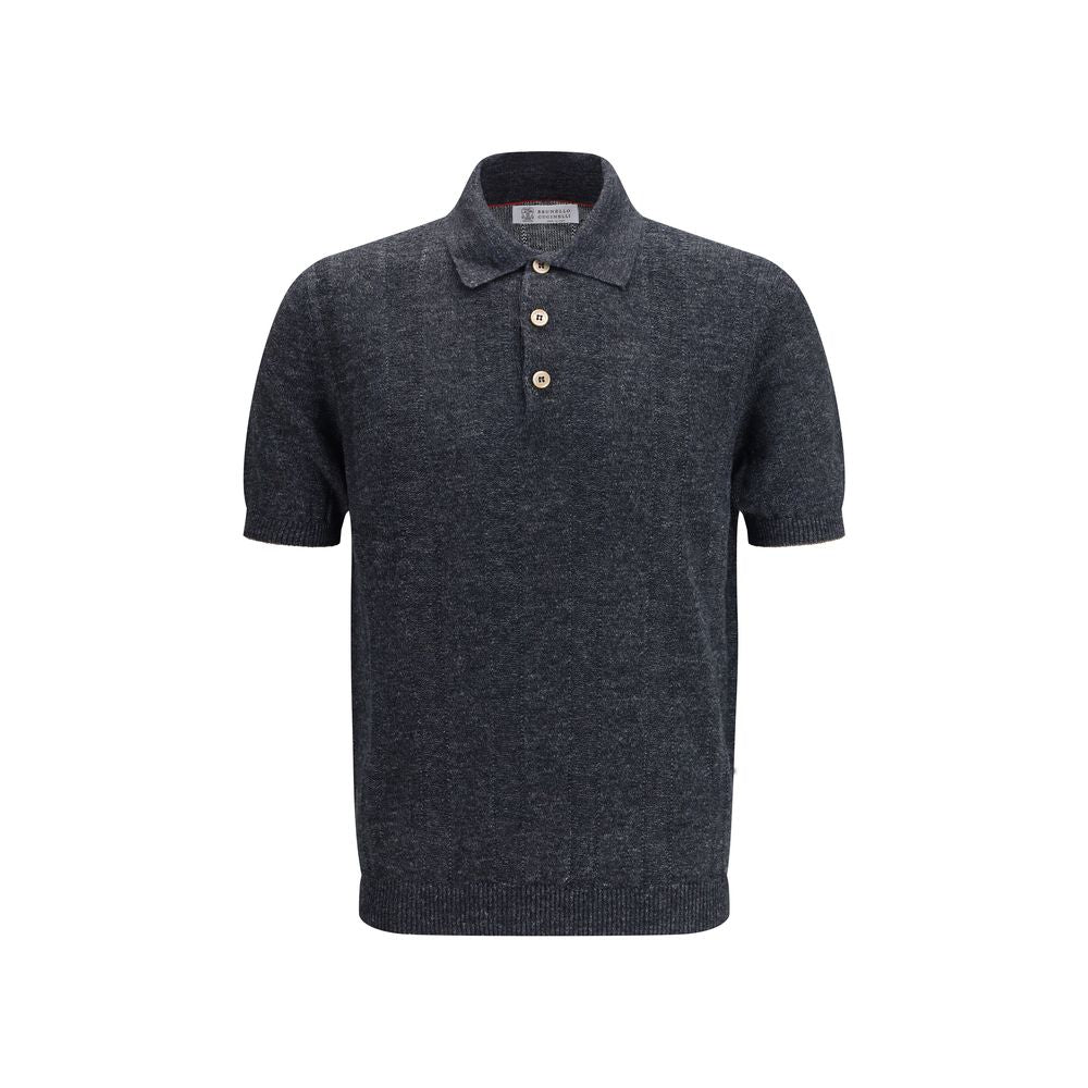 Brunello Cucinelli Gray Cotton Polo Shirt - Elegant & Modern