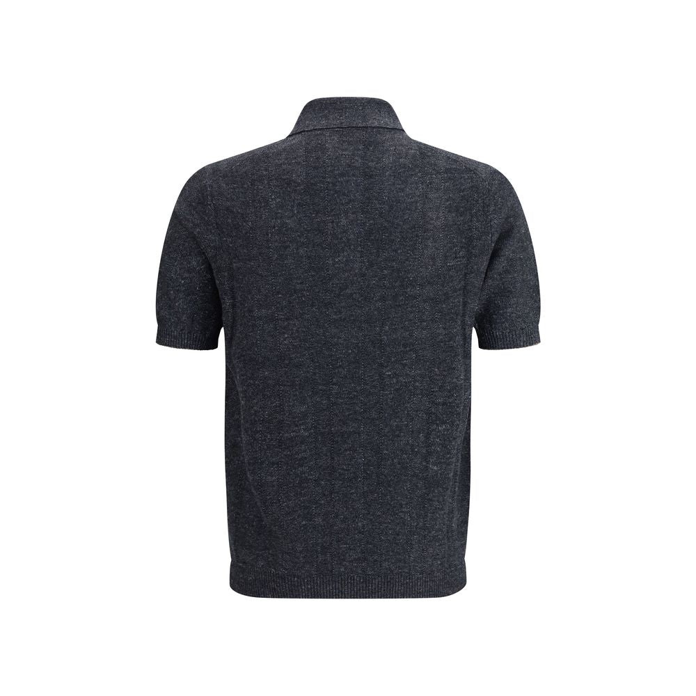 Brunello Cucinelli Gray Cotton Polo Shirt - Elegant & Modern