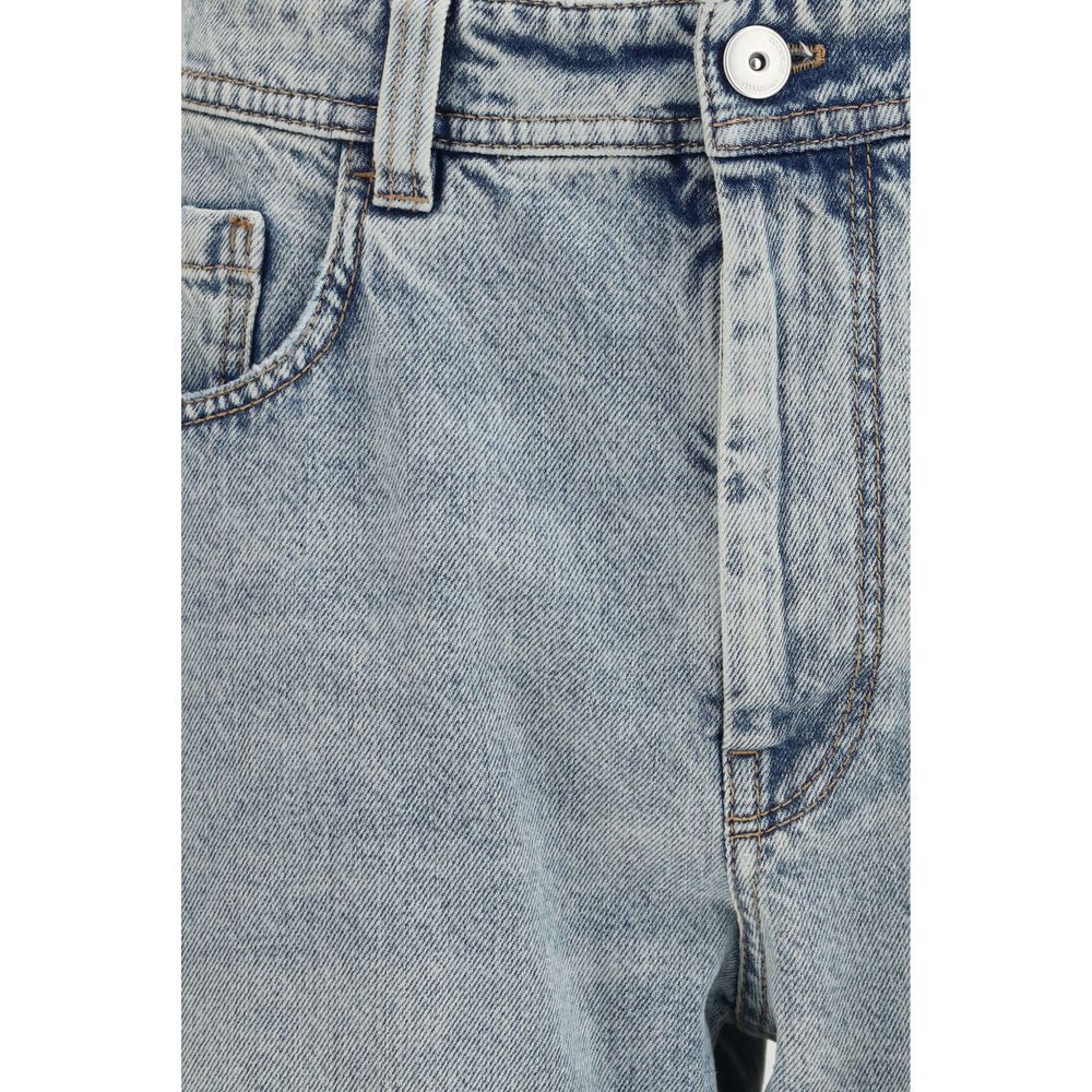 Brunello Cucinelli Blue Cotton Straight-Leg Jeans for Women