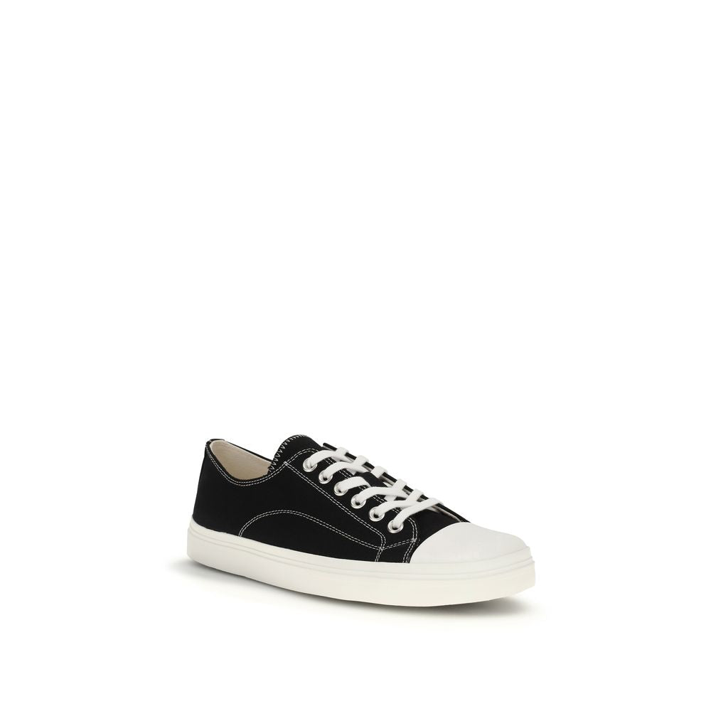 Moschino Black Cotton Low Top Sneakers for Men