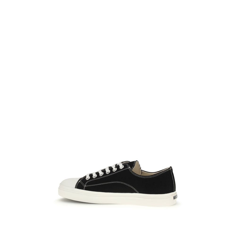 Moschino Black Cotton Low Top Sneakers for Men