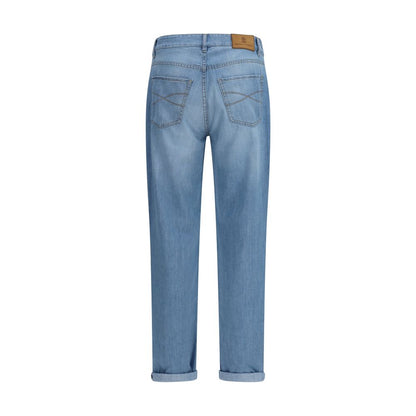 Brunello Cucinelli Jean décontracté en coton bleu
