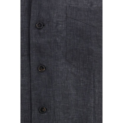 Brunello Cucinelli Grijs Linnen Overhemd
