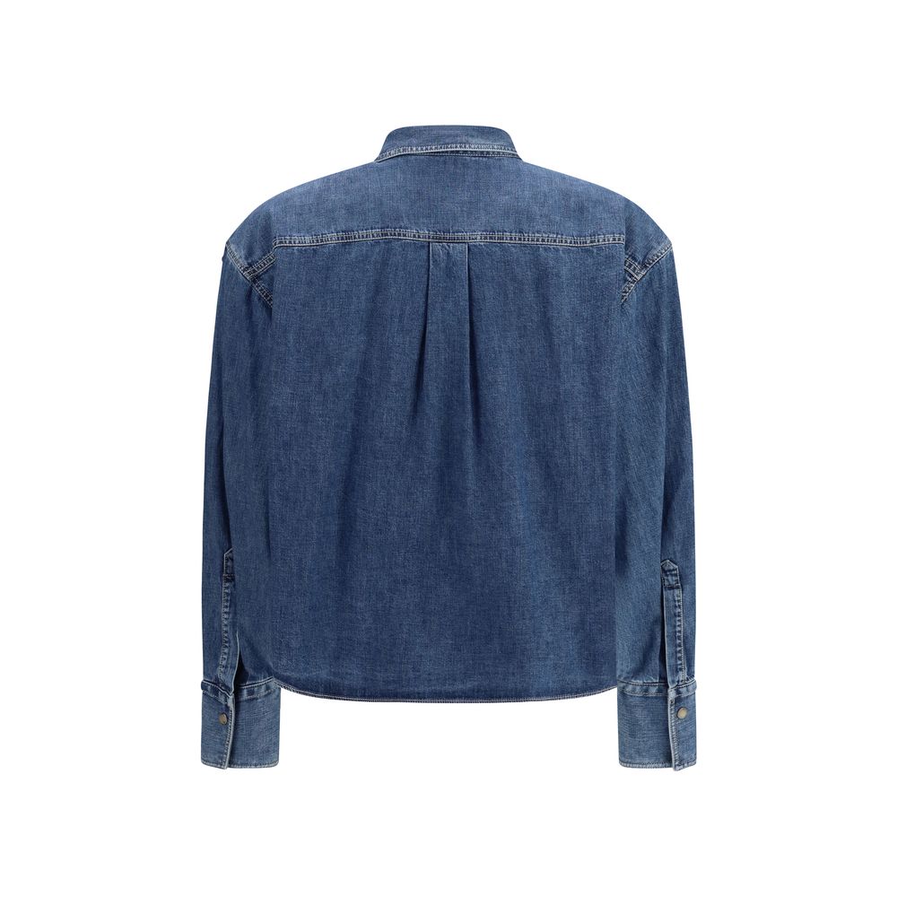 Brunello Cucinelli Blue Denim Shirt with Jewel Details