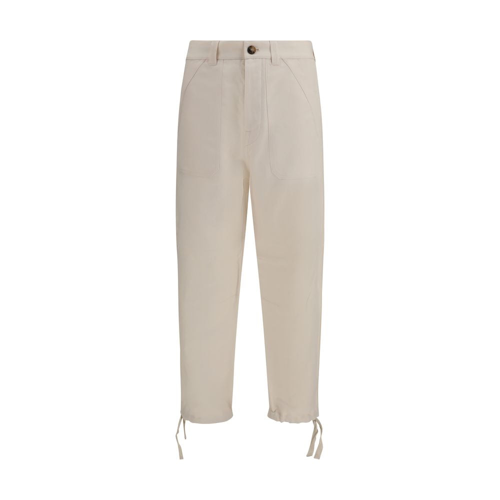 Brunello Cucinelli Beige Linen Casual Pants for Men