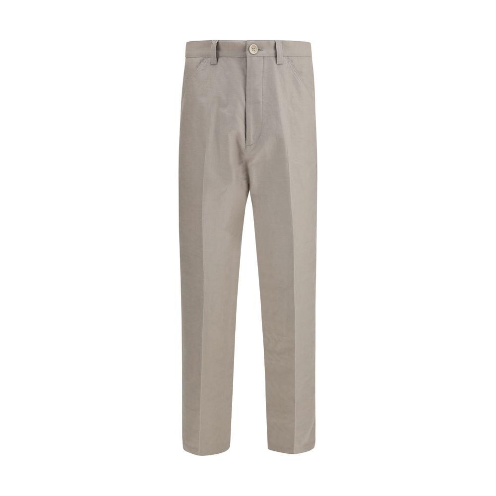 Brunello Cucinelli Beige Cotton Casual Pants for Men