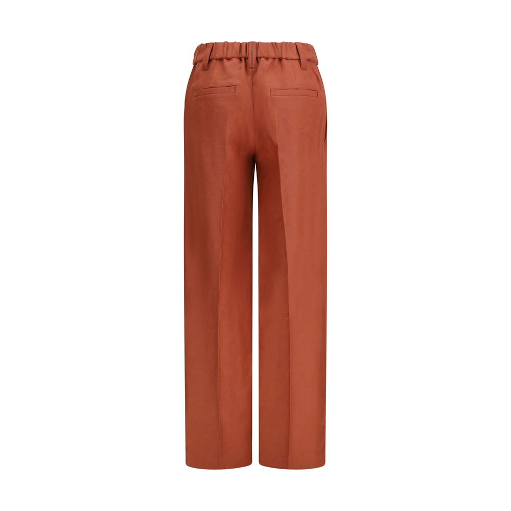 Brunello Cucinelli Multicolor Linen Casual Pants for Women