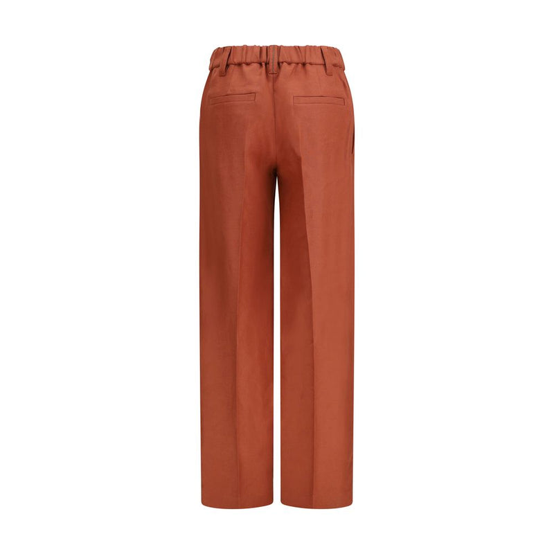 Brunello Cucinelli Multicolor Linen Casual Pants - Women