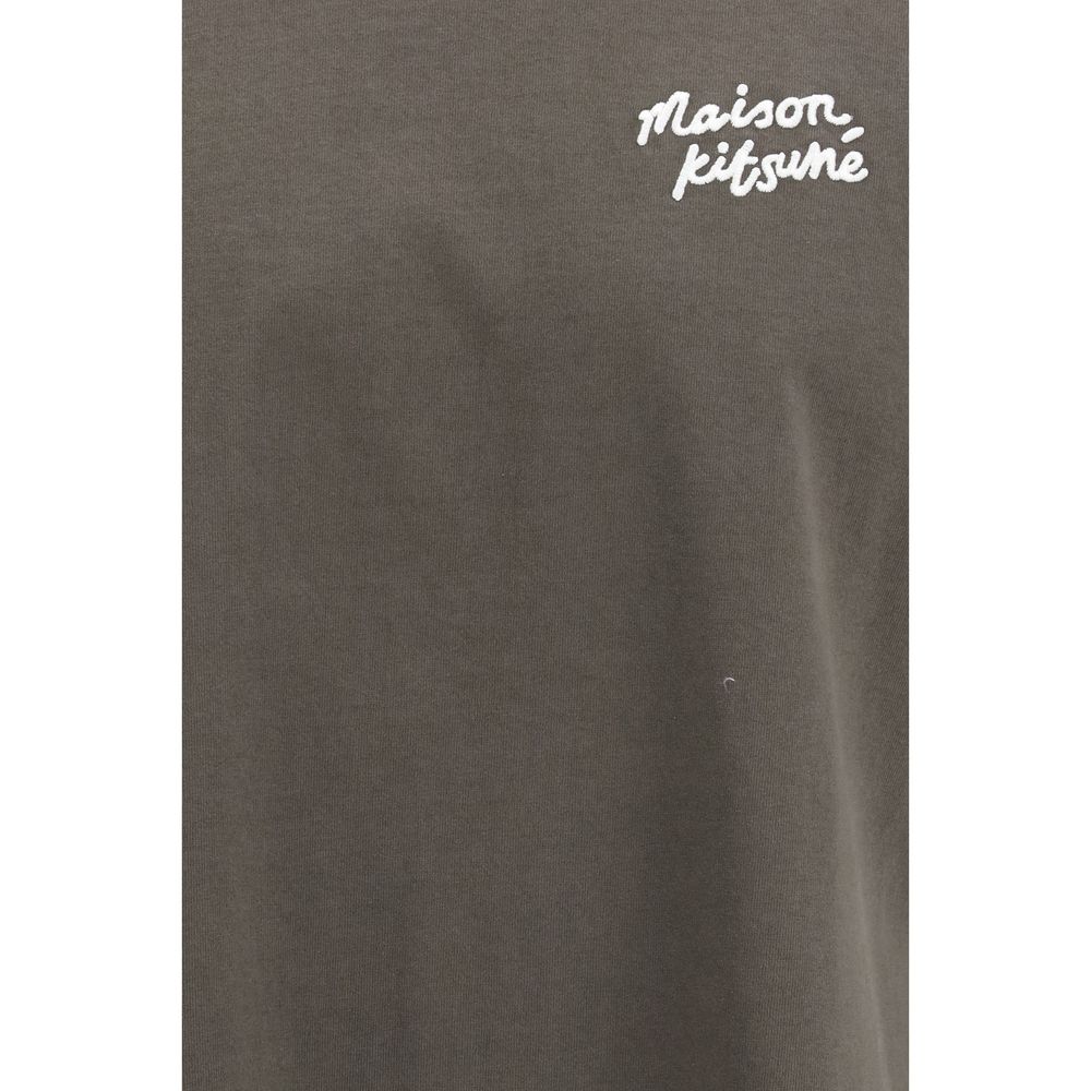 Maison Kitsuné Handwriting Comfort T-shirt - Brown Cotton Sportswear