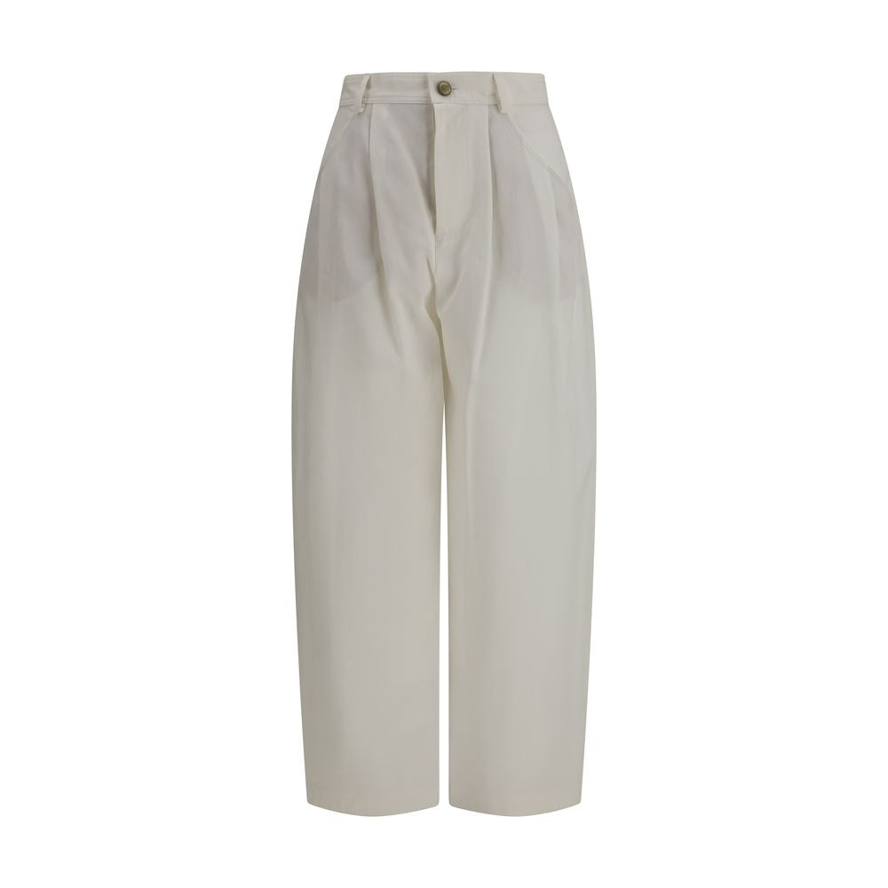 Brunello Cucinelli Beige Silk Casual Pants for Women