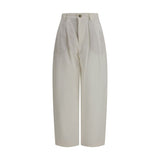 Brunello Cucinelli Beige Silk Casual Pants for Women