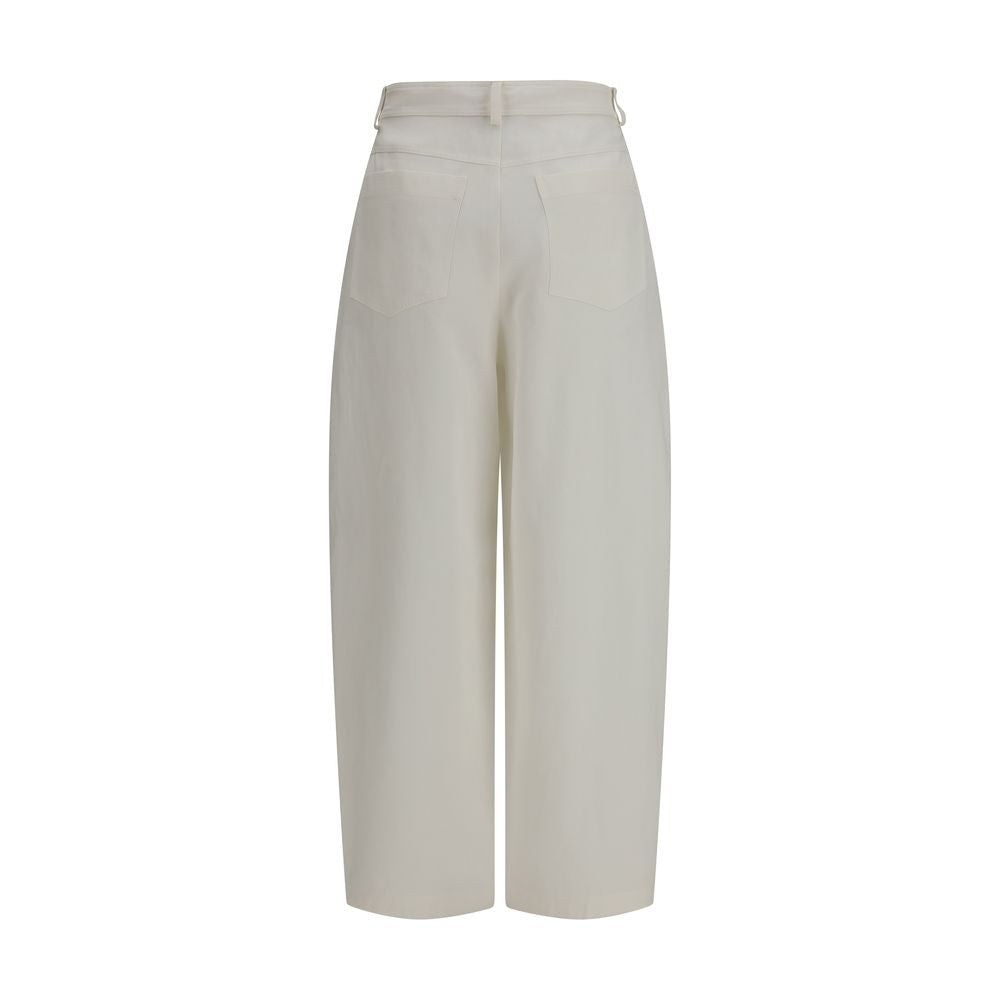 Brunello Cucinelli Beige Silk Casual Pants for Women
