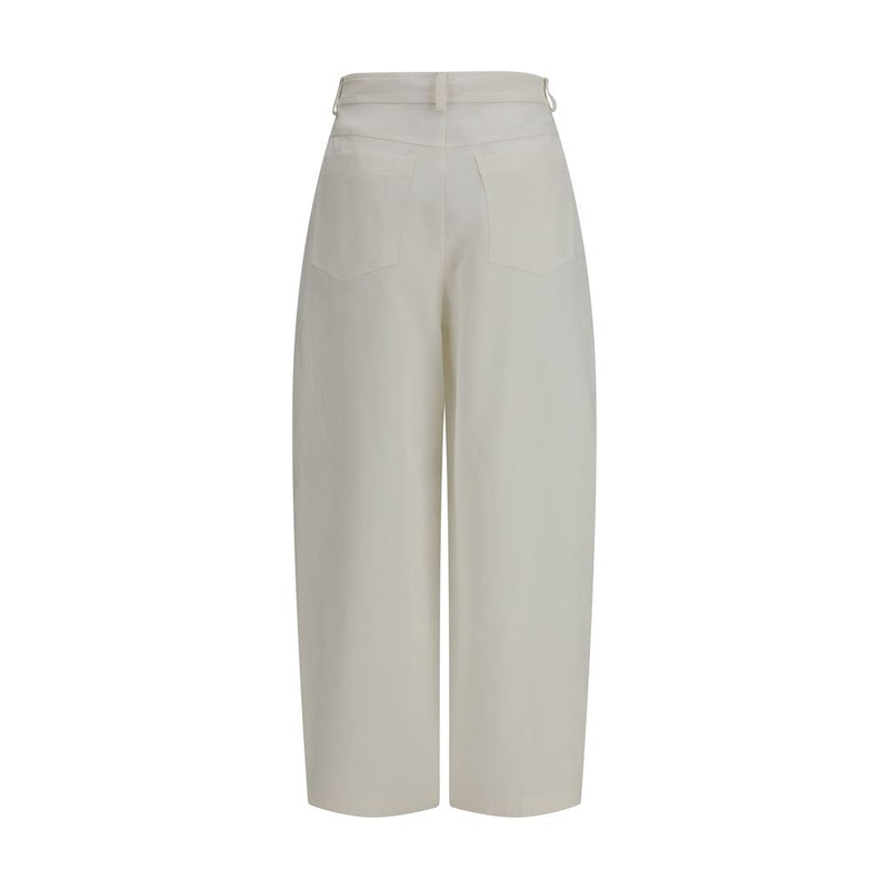 Brunello Cucinelli Beige Silk Casual Pants for Women