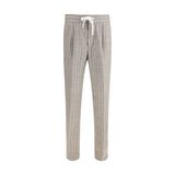 Brunello Cucinelli Beige Linen Casual Pants for Men
