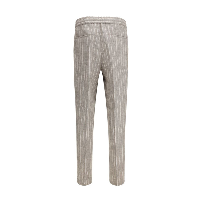 Brunello Cucinelli Beige Linnen Casual Broek