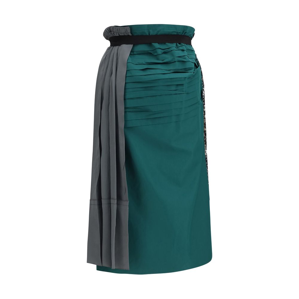 Prada Multicolor Silk Midi Skirt - Contemporary Elegance
