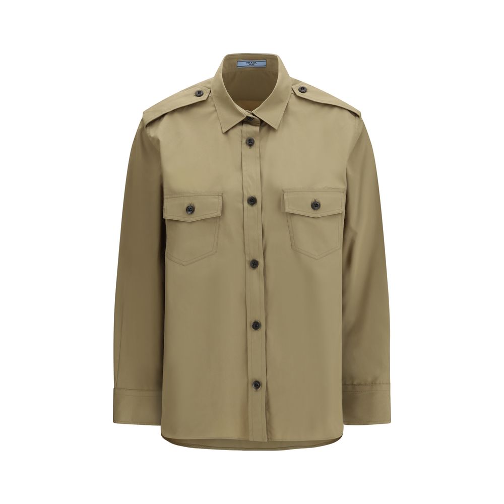 Prada Beige Cotton Poplin Shirt for Women