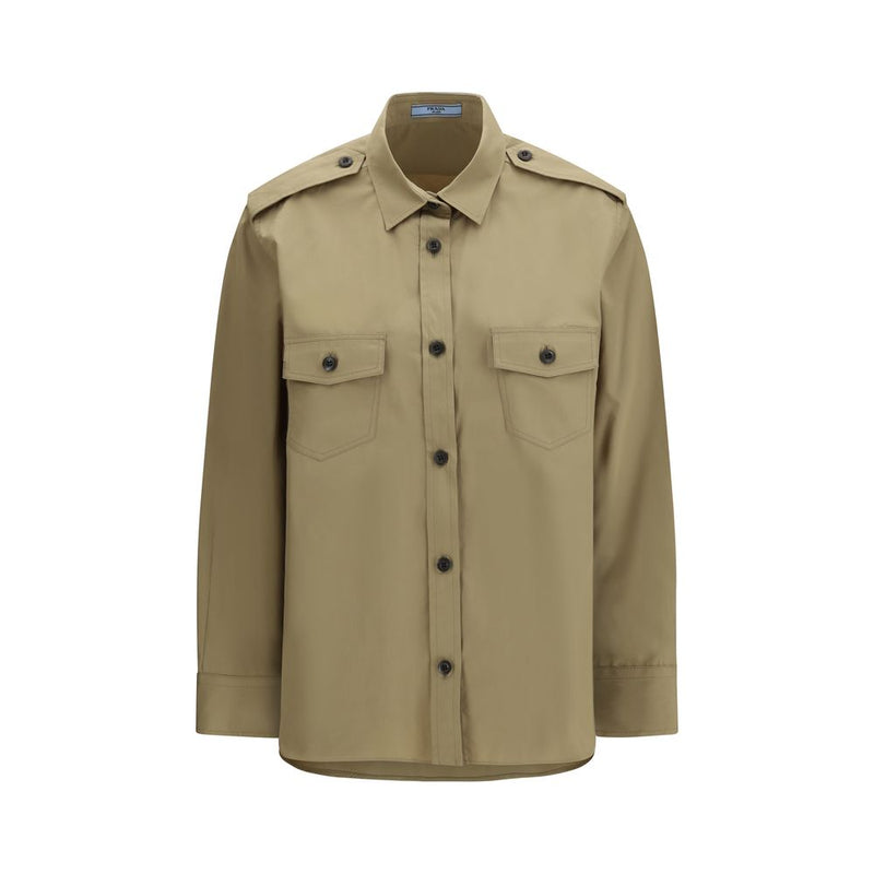 Prada Beige Cotton Poplin Shirt for Women