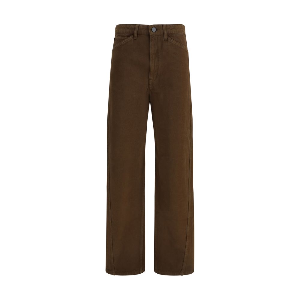 Lemaire Brown Cotton Casual Pants for Women