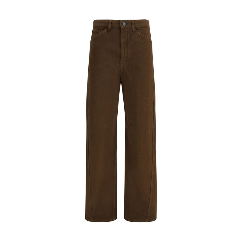 Lemaire Brown Cotton Casual Pants - Timeless Style
