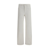 Lemaire White Cotton Casual Pants for Women